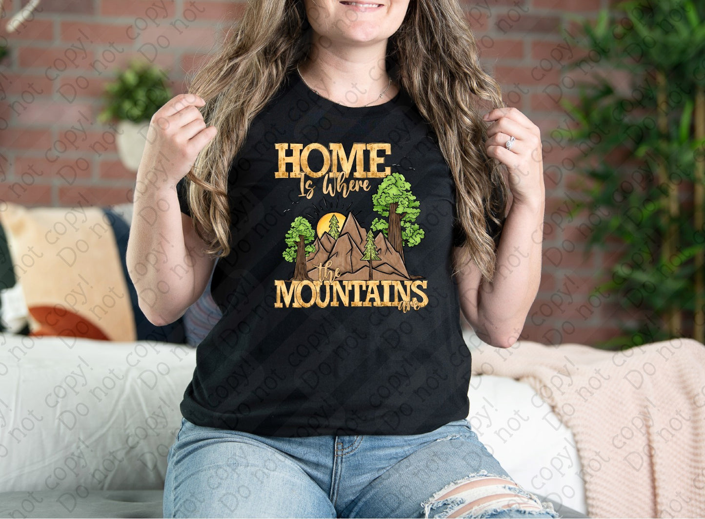 55-52 Home Is Where The Mountains Are Completed Tee