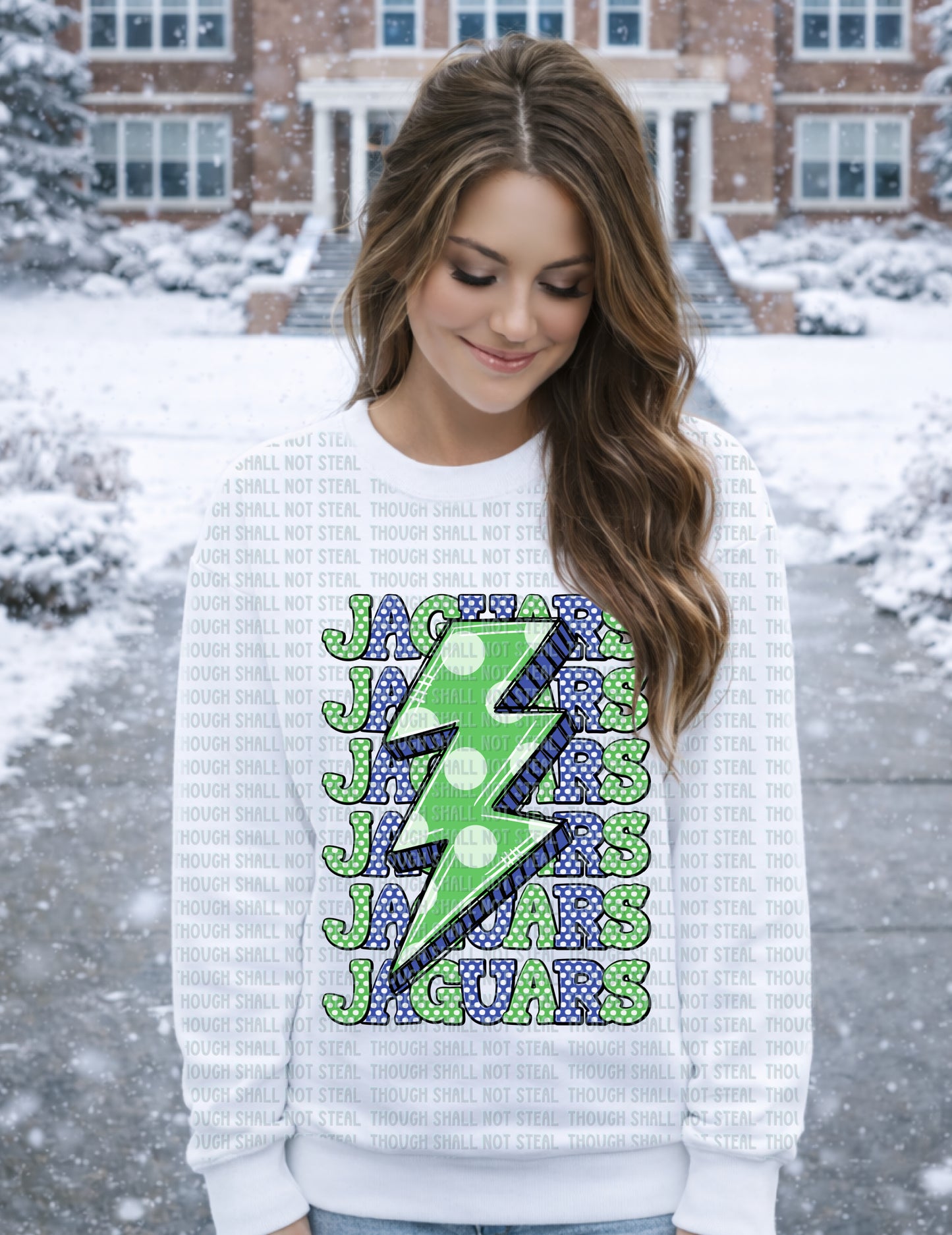 58-07 Blue Springs South Jaguars Lightning Bolts and Polkas tee