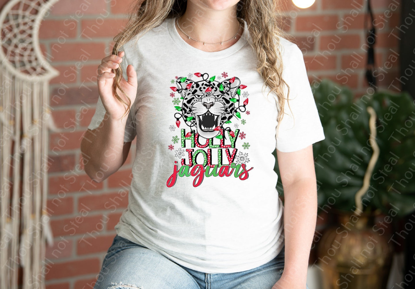 58-13 Holly Jolly Jaguars tee