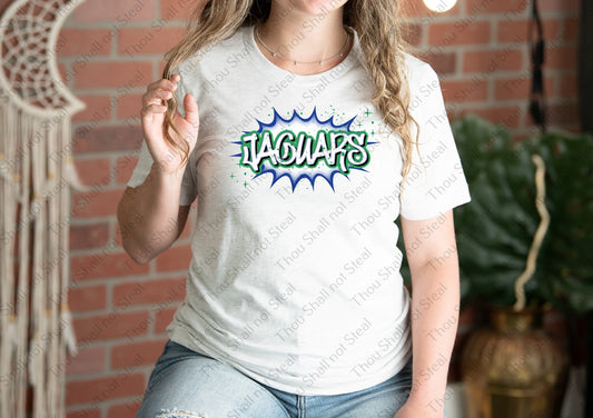58-14 B Graffiti Burst - Jaguars tee