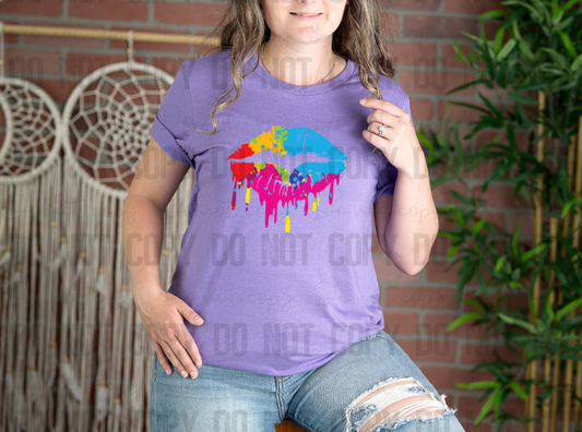 58-230 Rainbow Lips Completed Tee