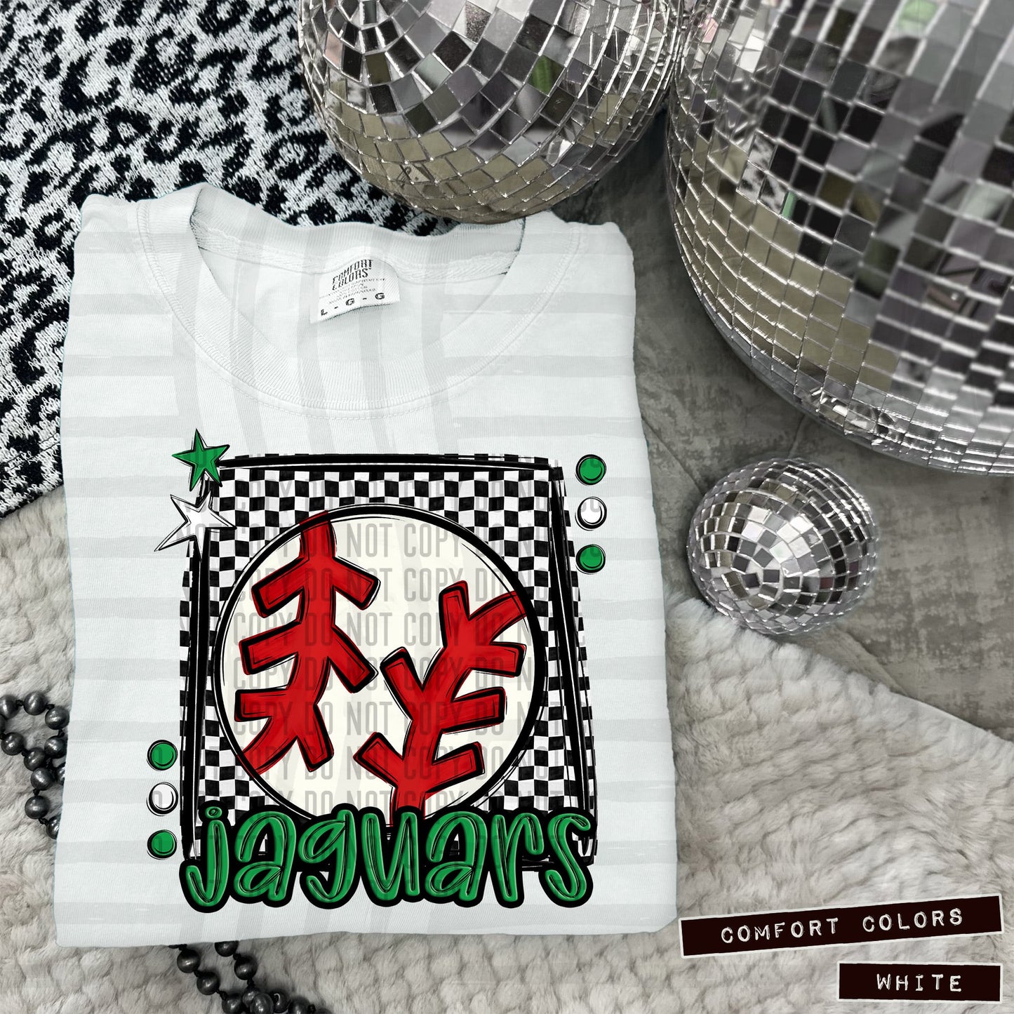 58-28 Jaguars Black & White Checkered tee