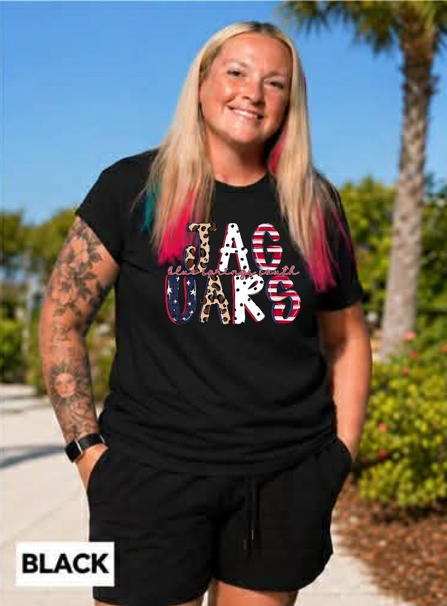 58-37 Jaguars Stars Stripes Cheetah Print tee