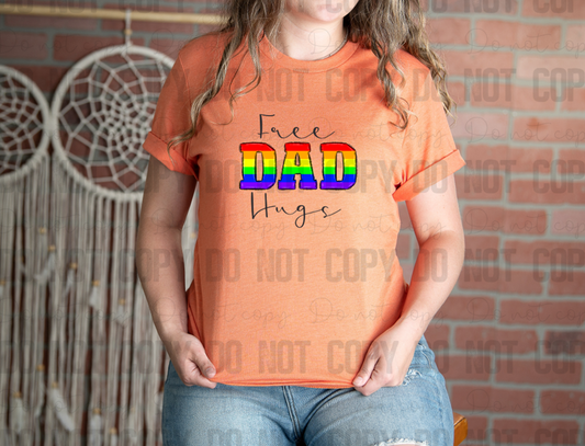 58-47 Free Dad Hugs Rainbow Completed Tee