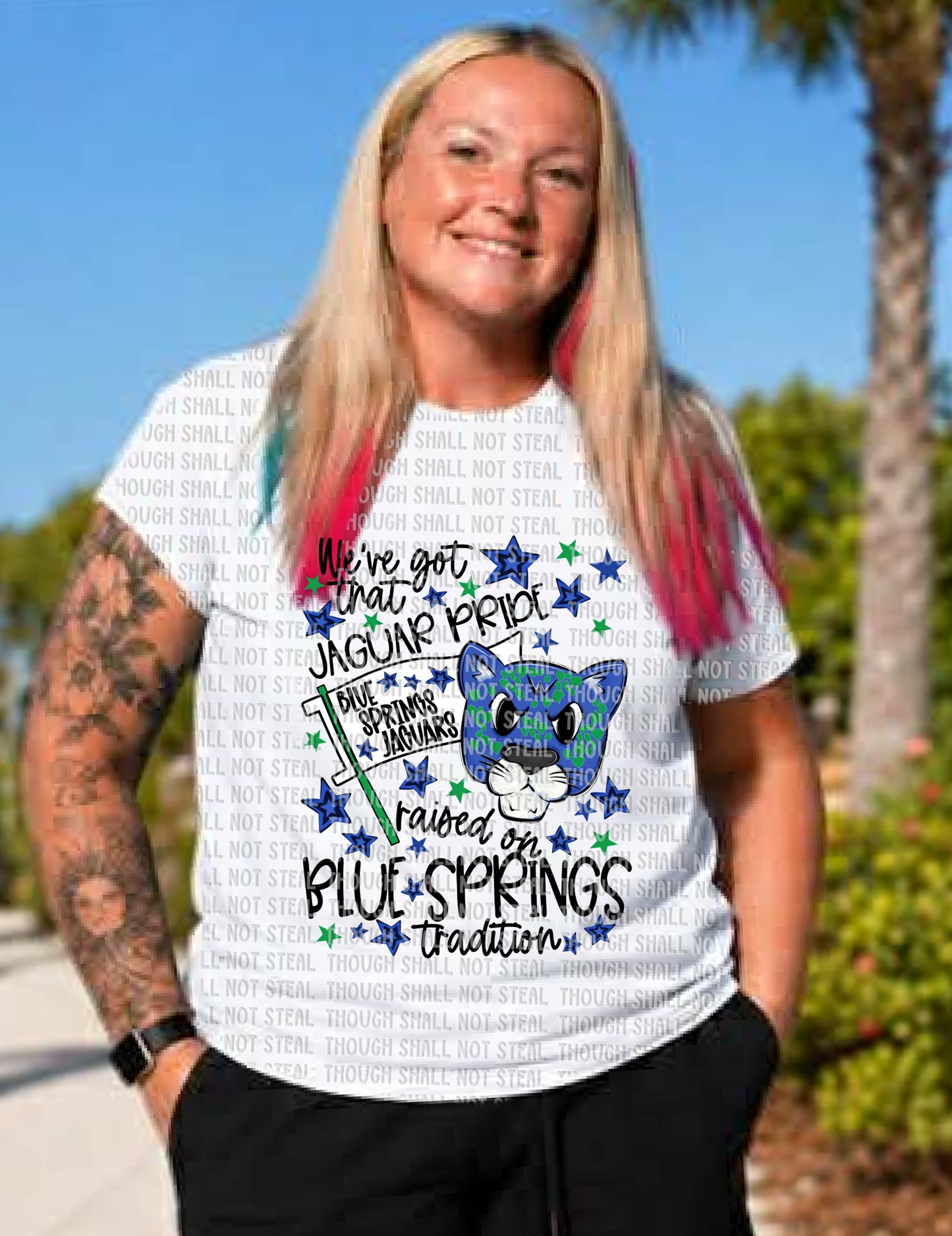 58-47 We_ve got that Jaguar Pride — raised on Blue Springs tradition tee