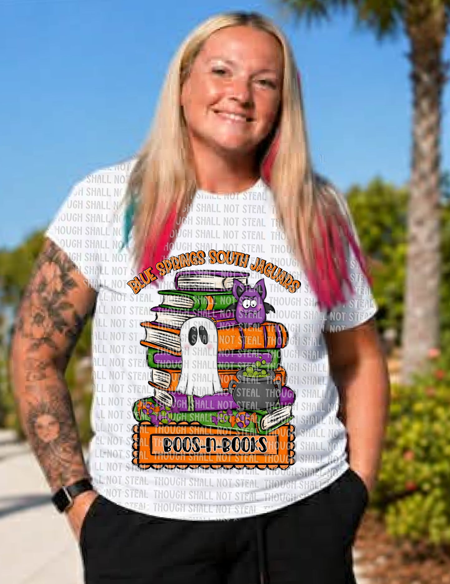 58-48 Blue Springs South Jaguars Boos‑n‑Books tee