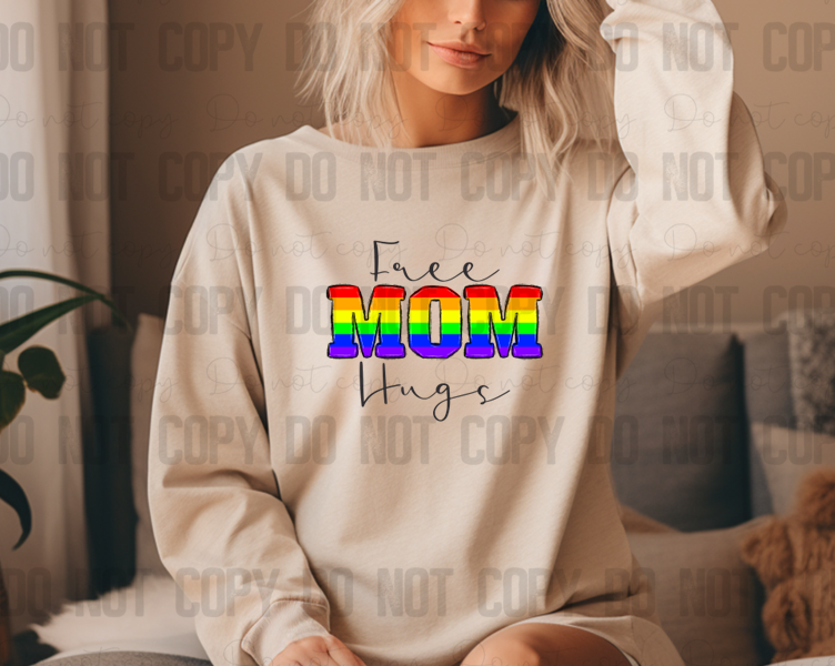 58-56 Free Mom Hugs Rainbow Completed Tee