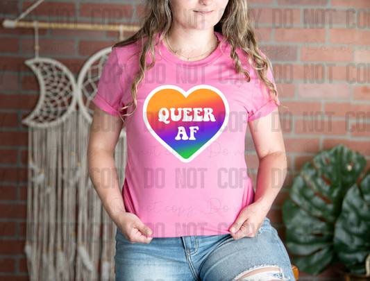 58-85 Heart Queer AF Completed Tee