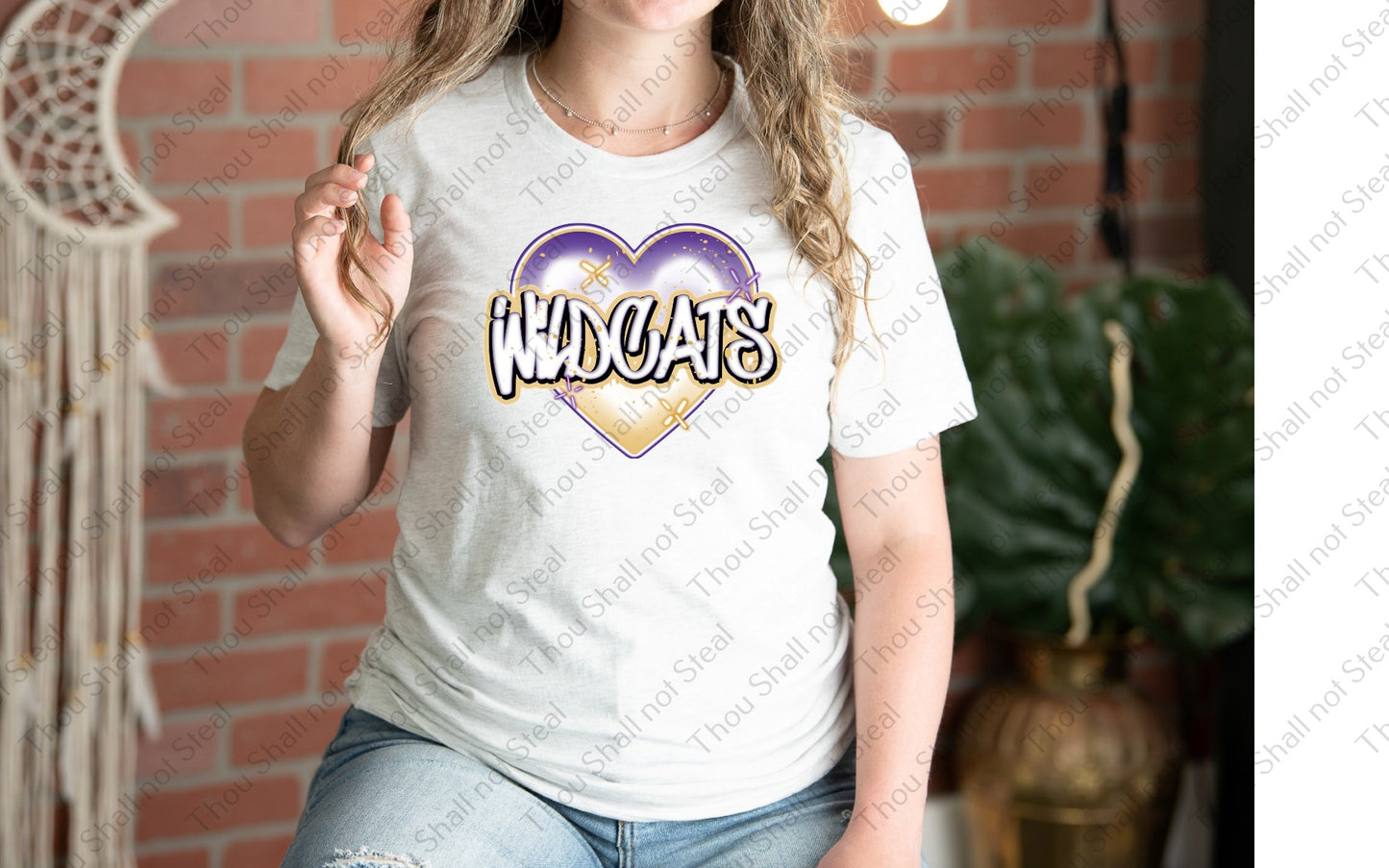 59-14 Graffiti Heart- Wildcats tee