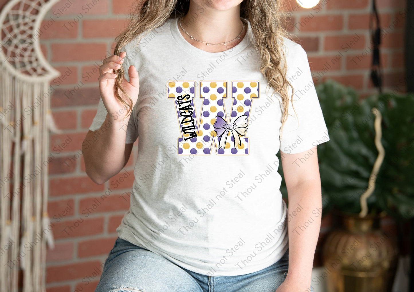 59-20 Wildcats Polka Initial tee