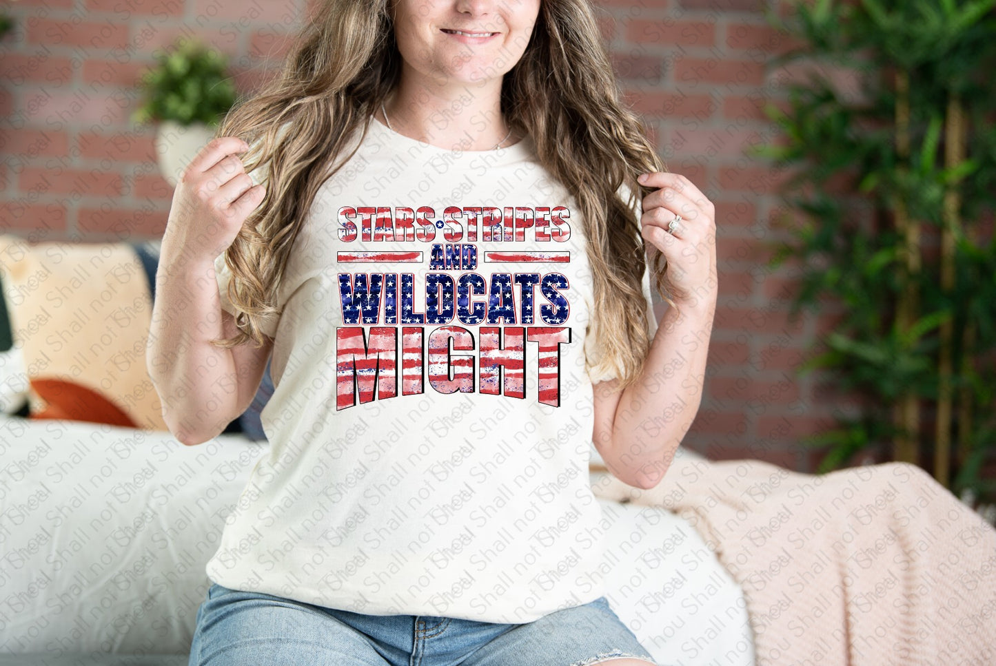 59-35 Wildcats - Stars, stripes, and might tee