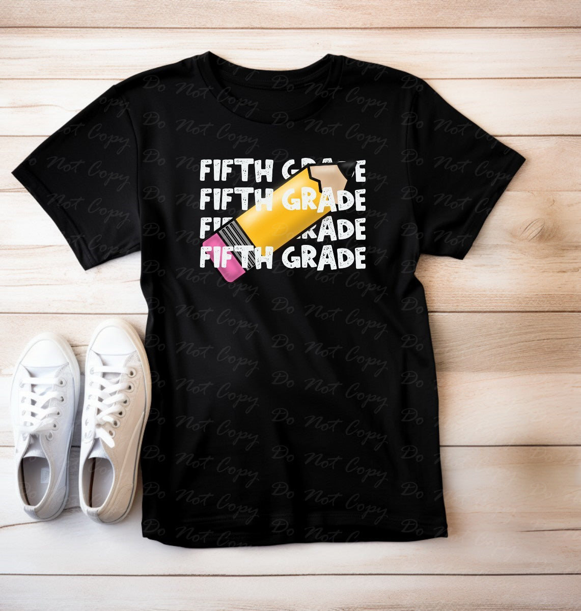 08-07 (Choose GRADE-TEACHER) Block Letter Stack Tee