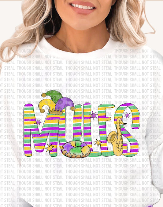 60-06 Lathrop Mules Mardi Gras tee