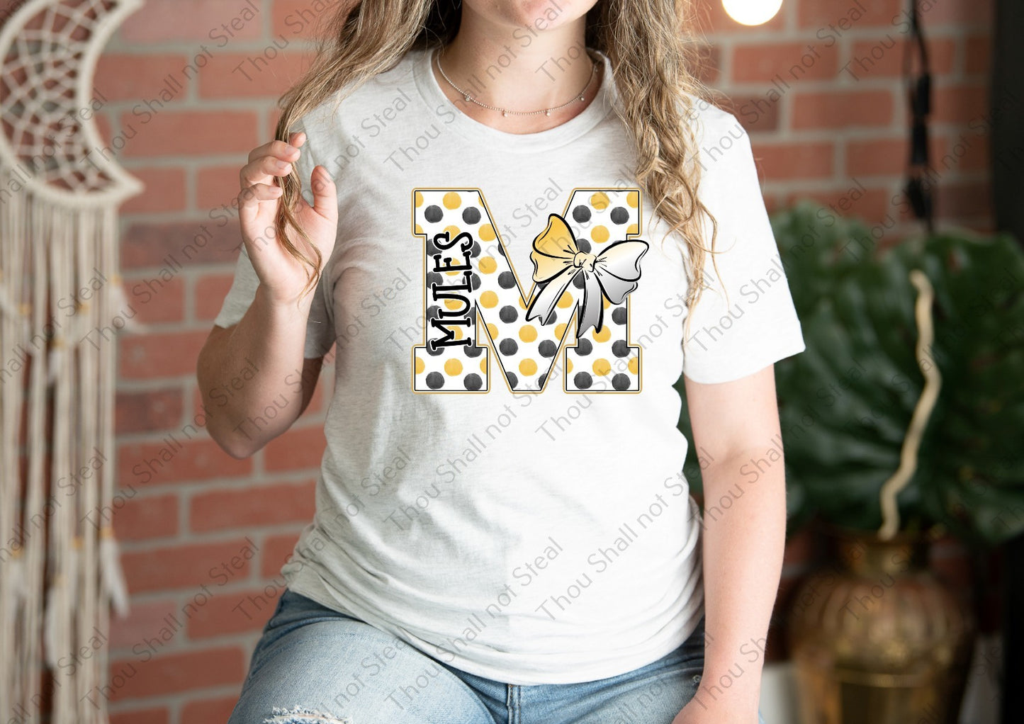 60-12 Mules Polka Initial tee
