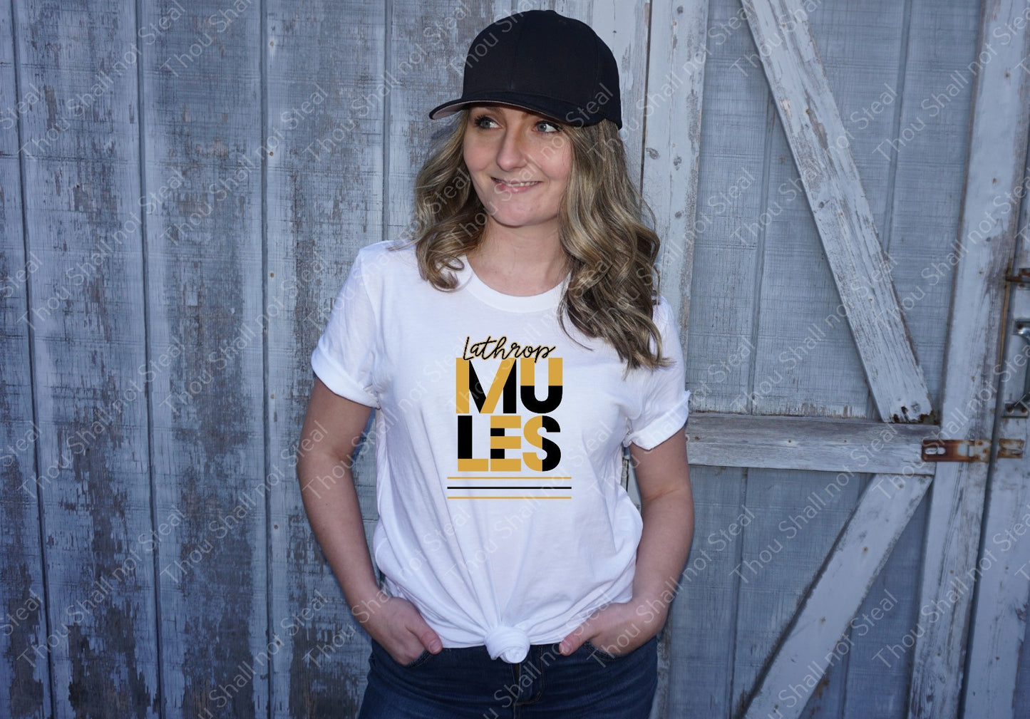 60-17 Lathrop Mules -2 tone Retro tee