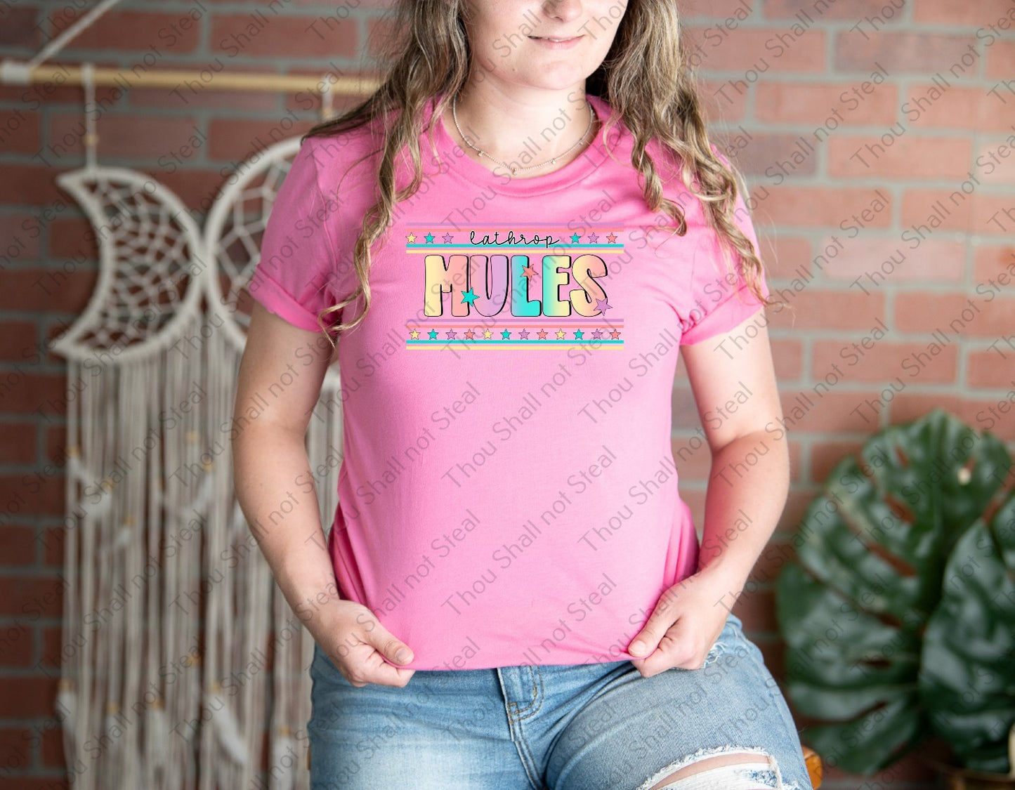 60-19 Lathrop Mules - Pastel Stars tee