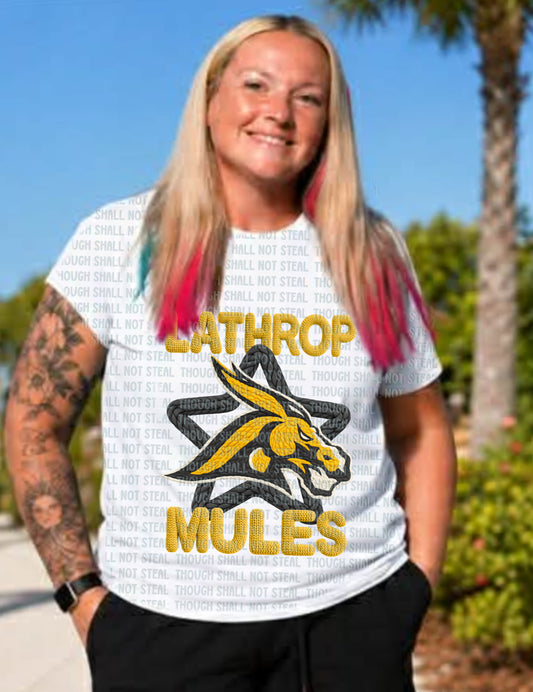 60-30 Lathrop Mules - Yarn Mascots tee