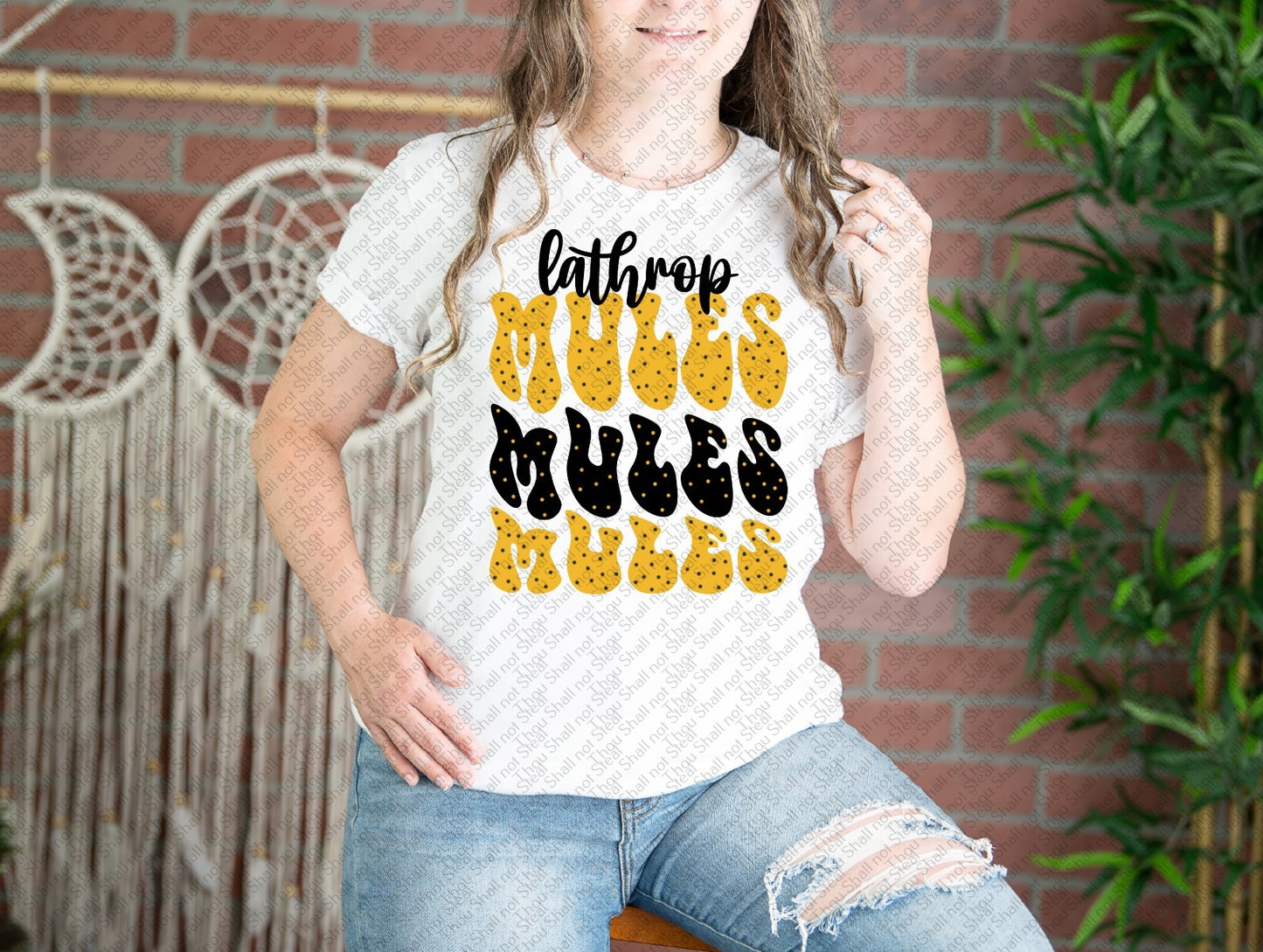 60-31 Lathrop Mules - wavy text tee