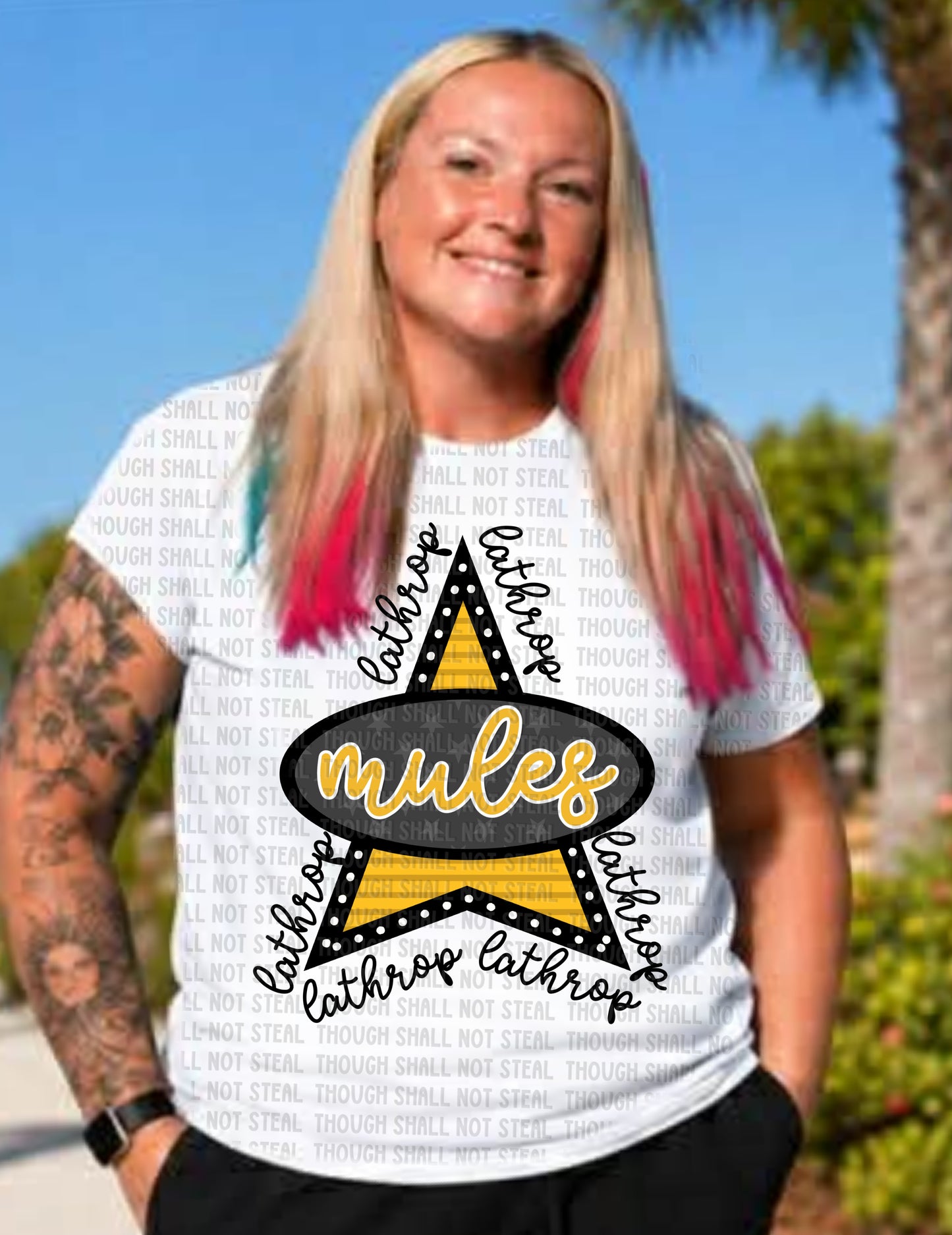60-34 Mules - Retro Triangle Logo tee