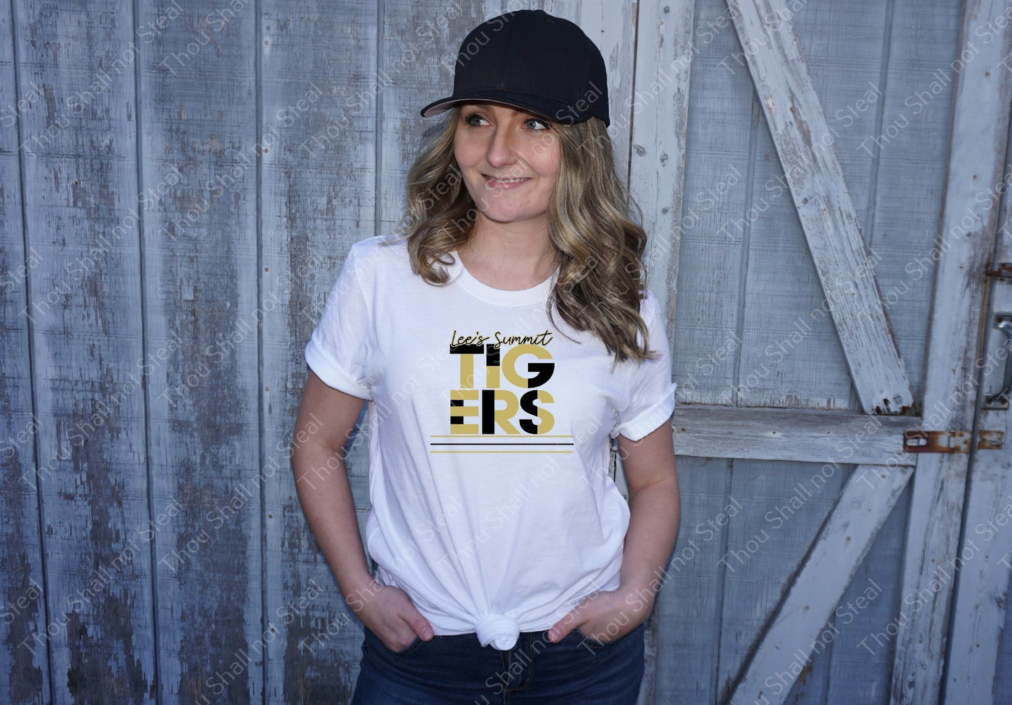 61-25 Lee_s Summit Tigers-2 tone Retro tee