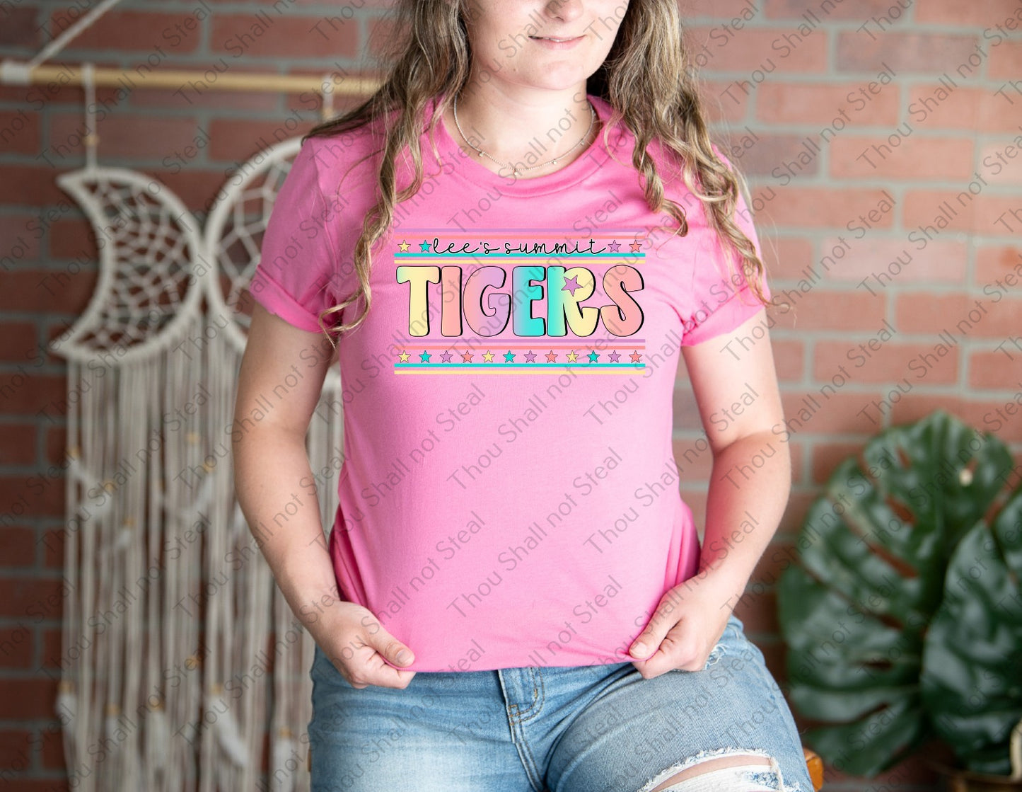 61-27 Lee_s Summit Tigers - Pastel Stars tee