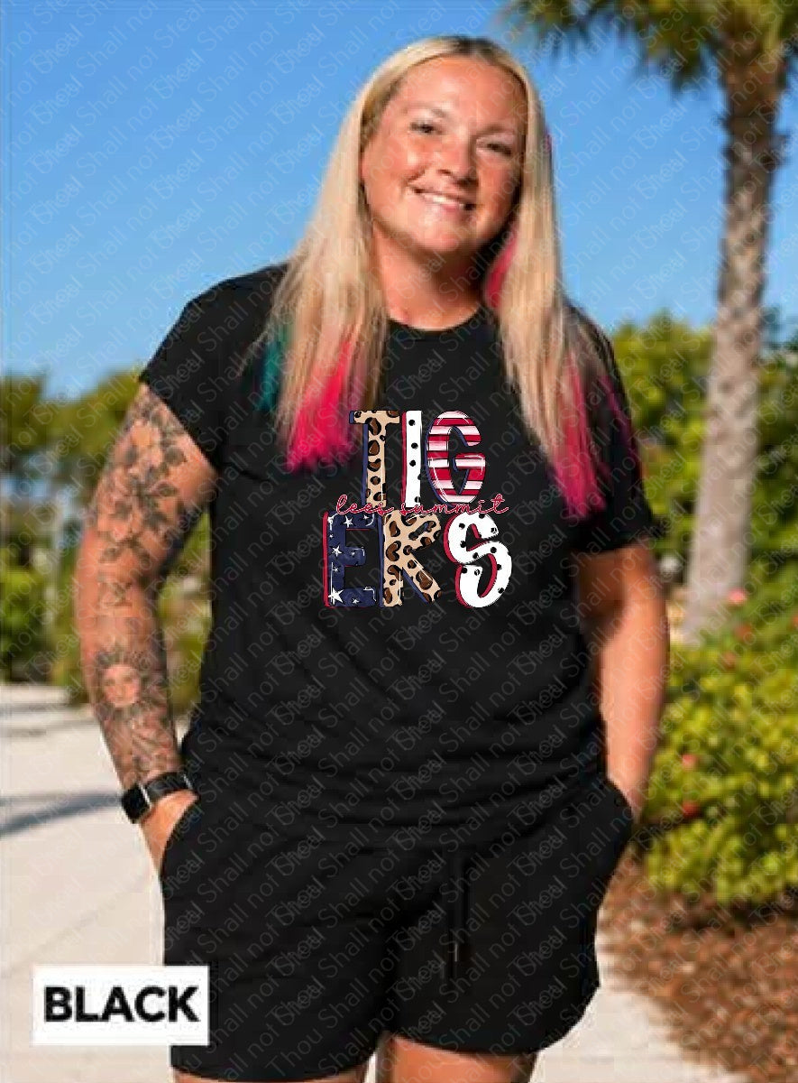 61-37 Tigers Stars Stripes Cheetah Print tee