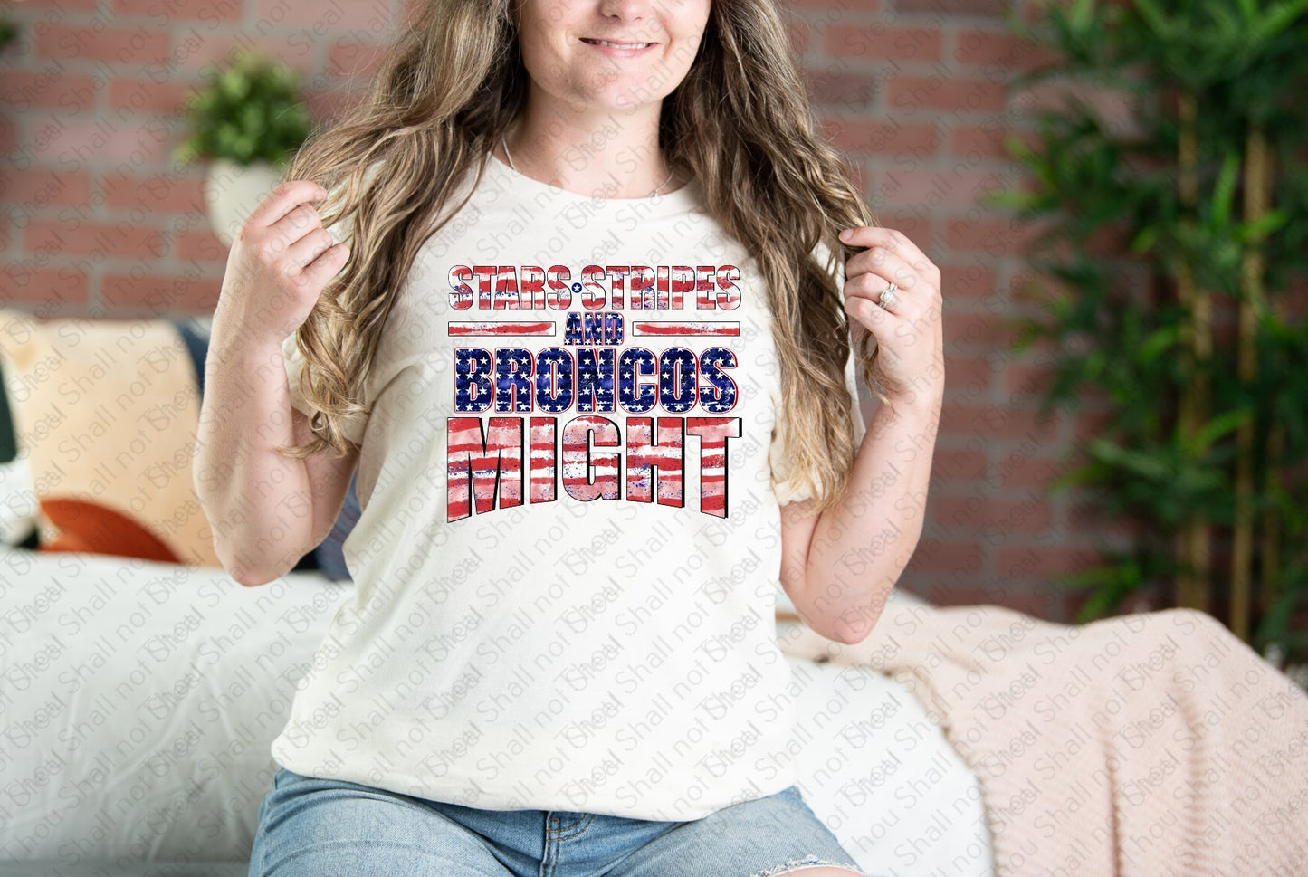 62-35 Broncos - Stars, stripes, and might tee