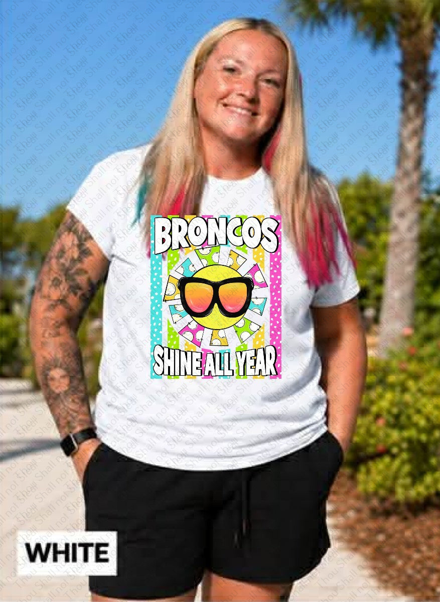 62-36 Broncos - Shine all year tee