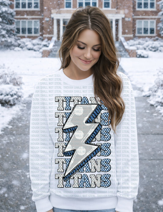63-07 Lee's Summit West Titans Lightning Bolts and Polkas tee