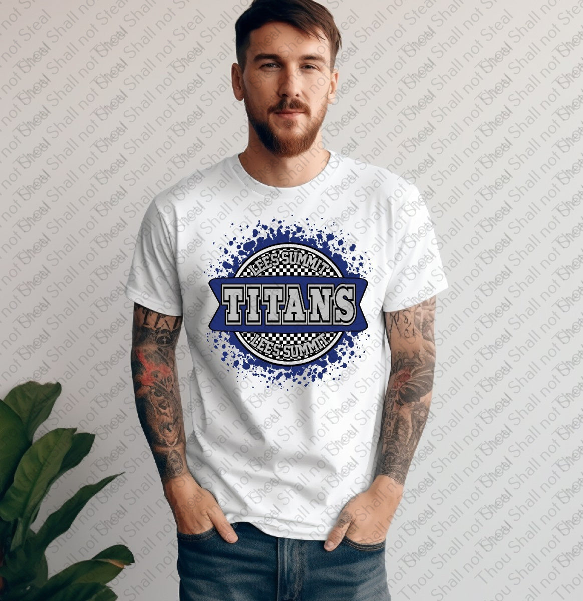 63-40 Lee_s Summit Titans - Checkered Circle tee