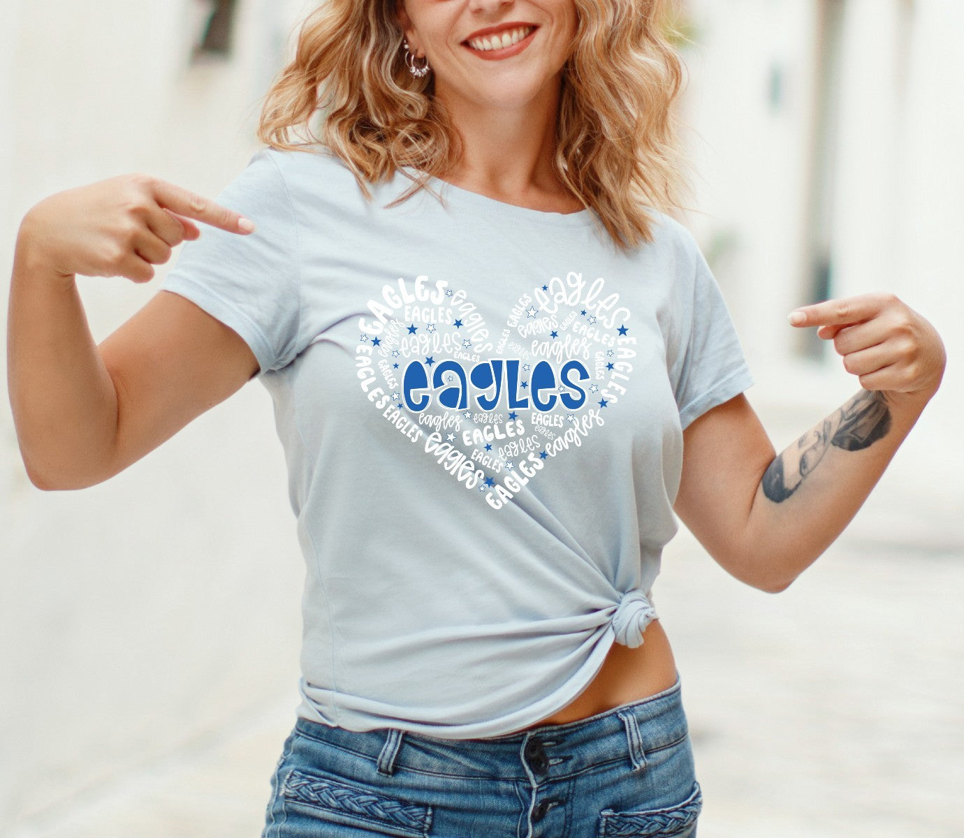 64-02 Grain Valley Eagles Words Heart tee