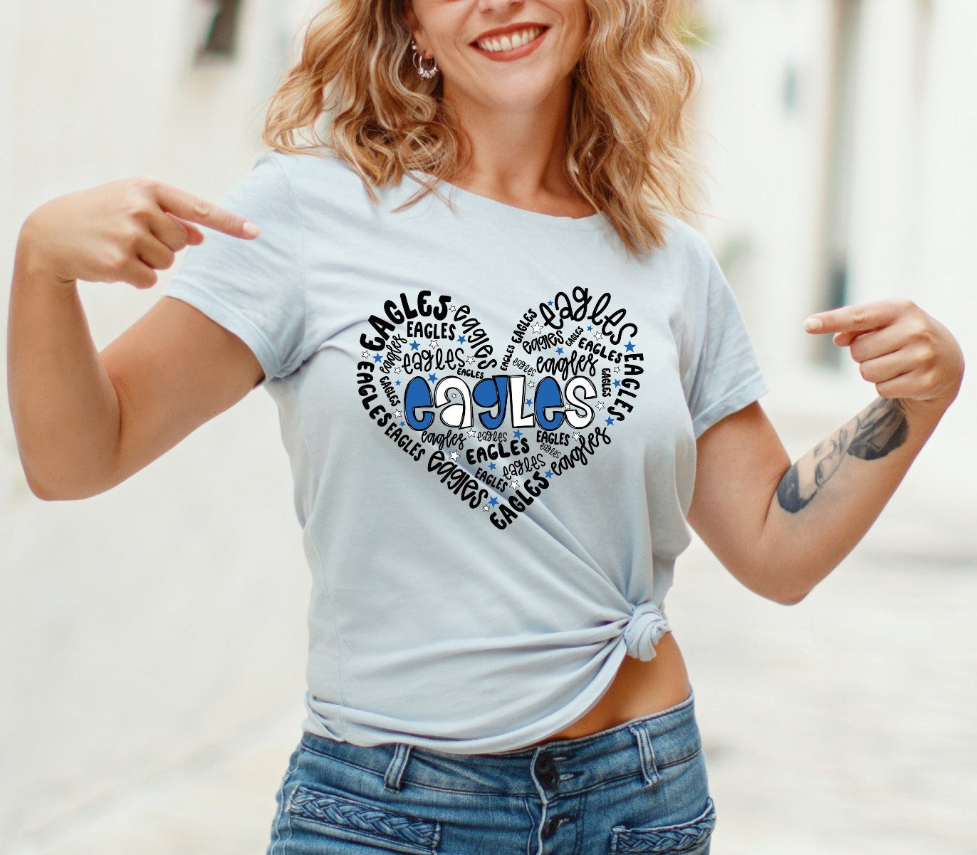 64-02 Grain Valley Eagles Words Heart tee