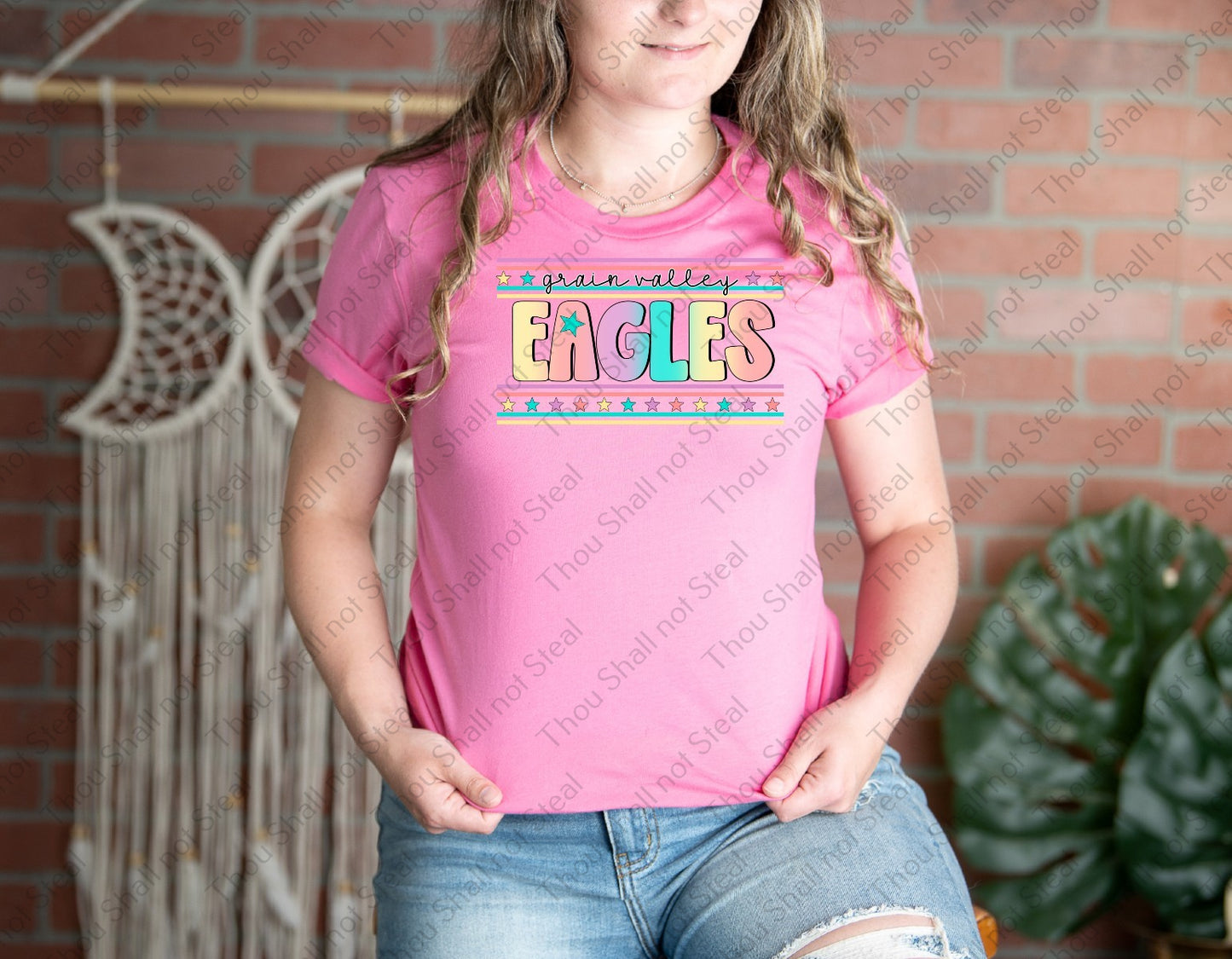 64-21 Grain Valley Eagles - Pastel Stars tee