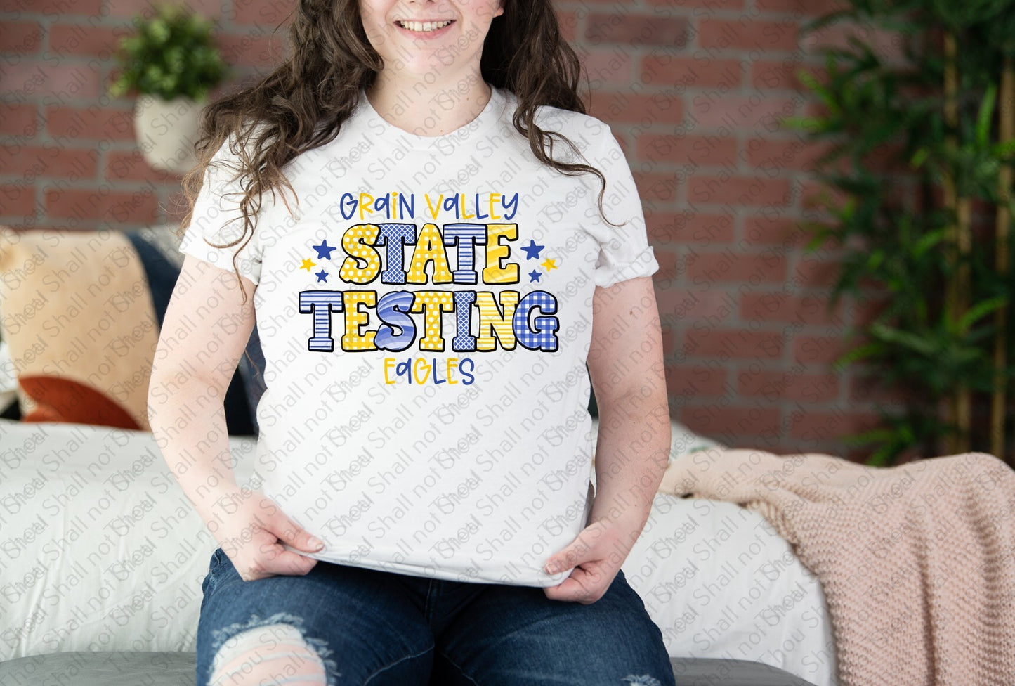64-27 Grain Valley Eagles - State Testing tee