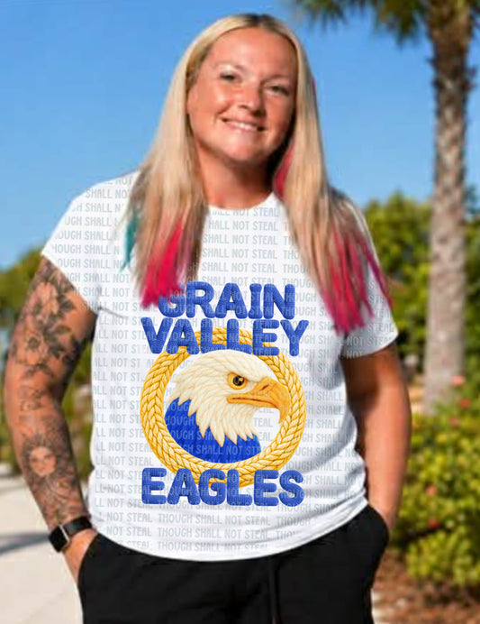 64-30 Grain Valley Eagles - Yarn Mascots Completed Tee