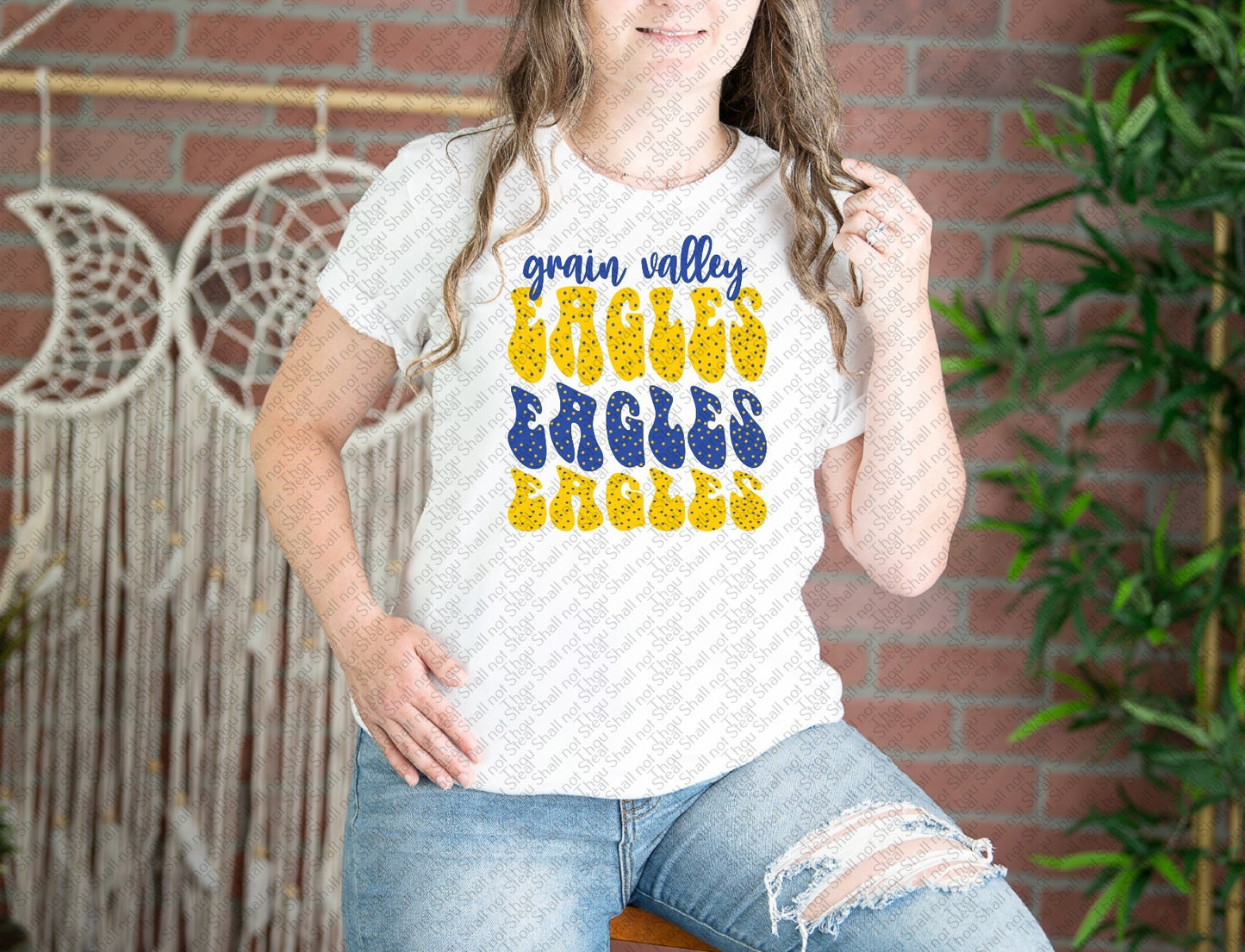 64-30 Grain Valley Eagles - Yarn Mascots Completed Tee
