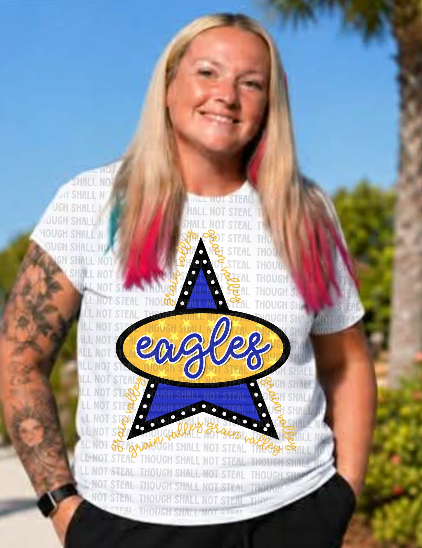 64-34 Eagles - Retro Triangle Logo tee