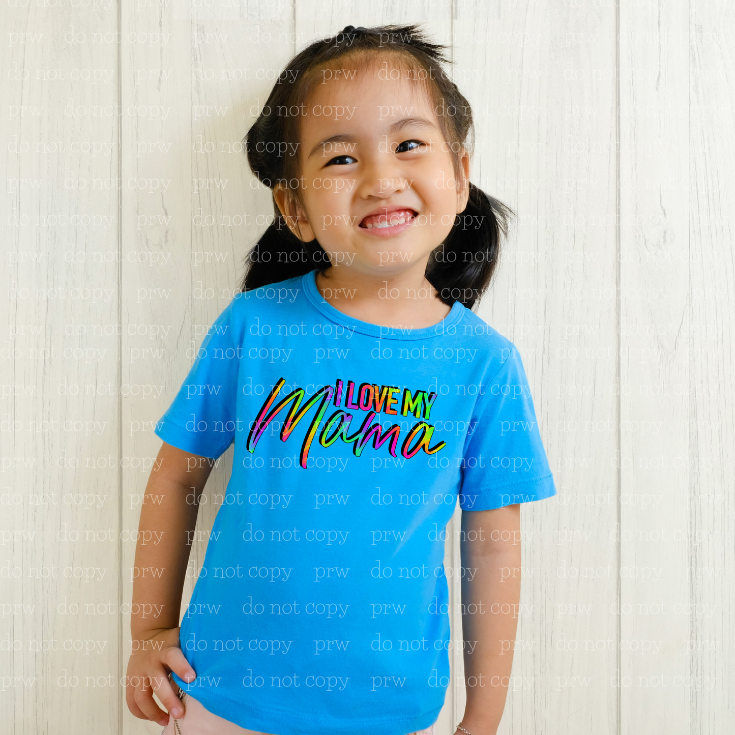 C-02 I Love My Mama Neon Rainbow Completed Tee