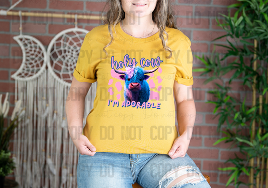 C-15 Holy Cow I'm Adorable Cow Print Completed Tee