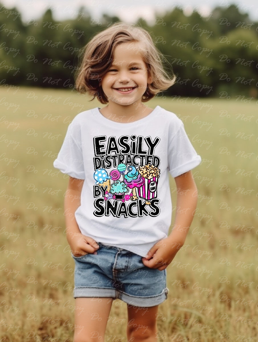 C-29 B Girl -Easily Distracted by Snacks tee