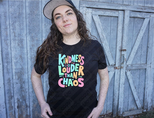 D-116 Kindness is louder than chaos Colorful Design tee
