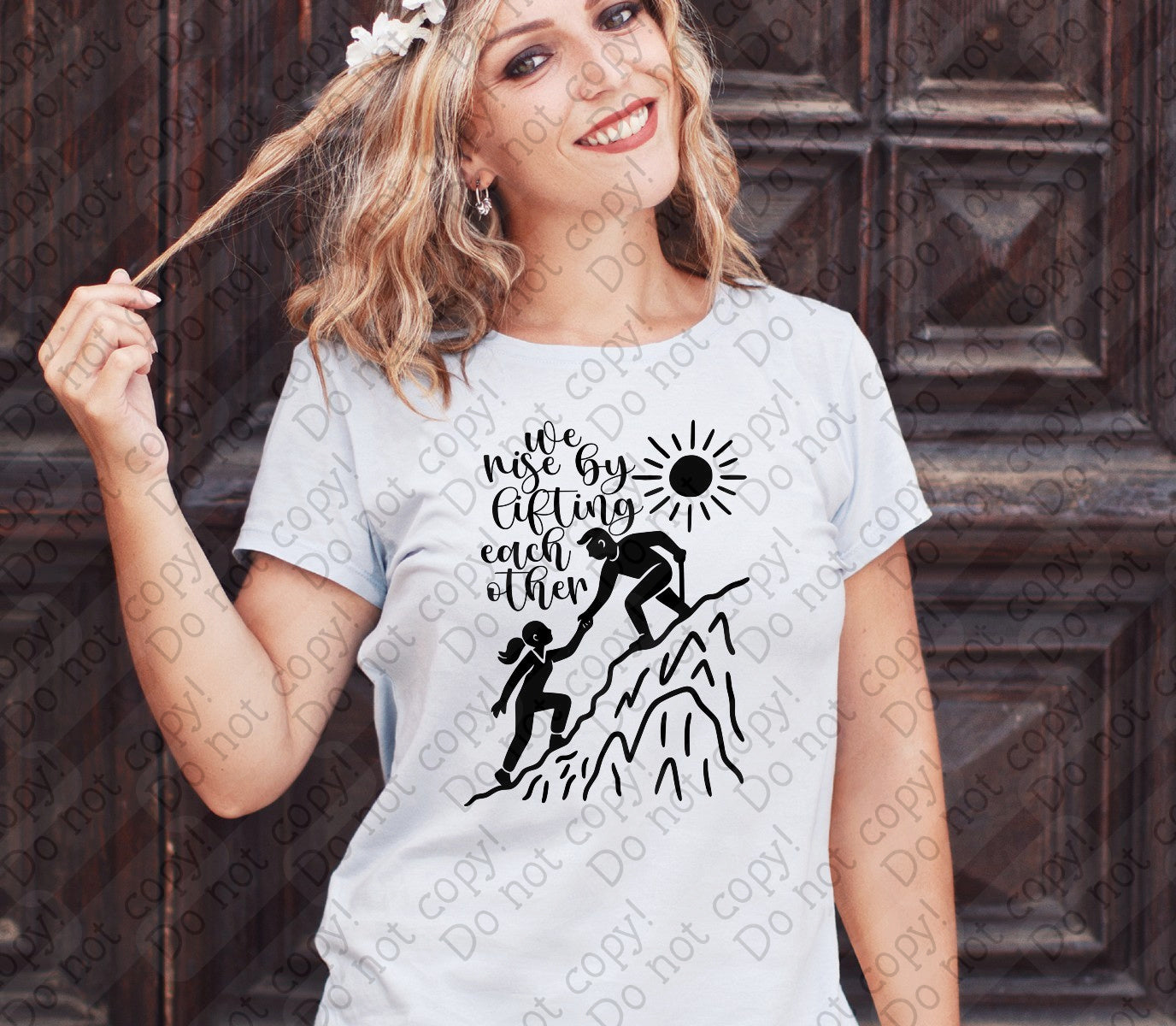 D-119 A Black - We rise by lifting each other tee