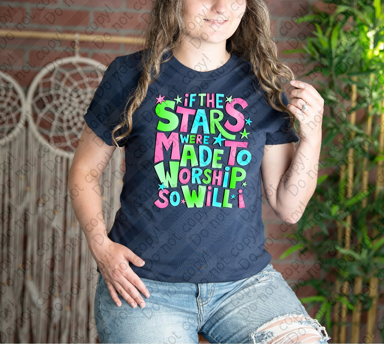 D-124 C Pastel - If the stars were made to worship tee