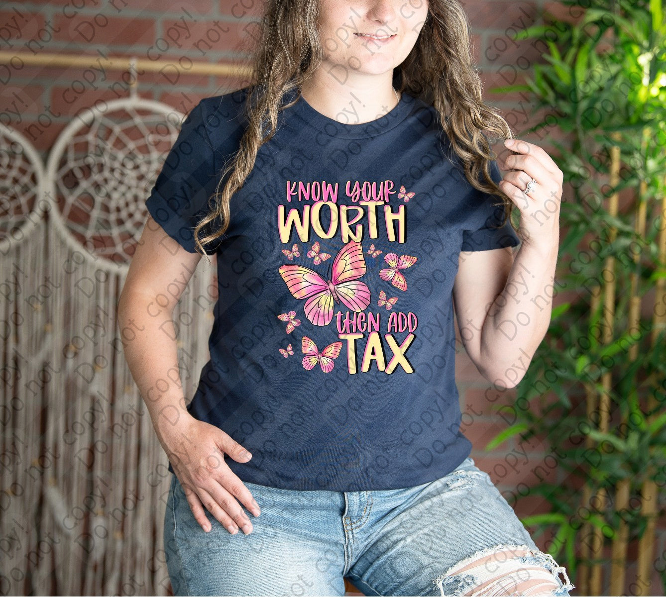 D-125 Know your Worth Then Add Tax tee