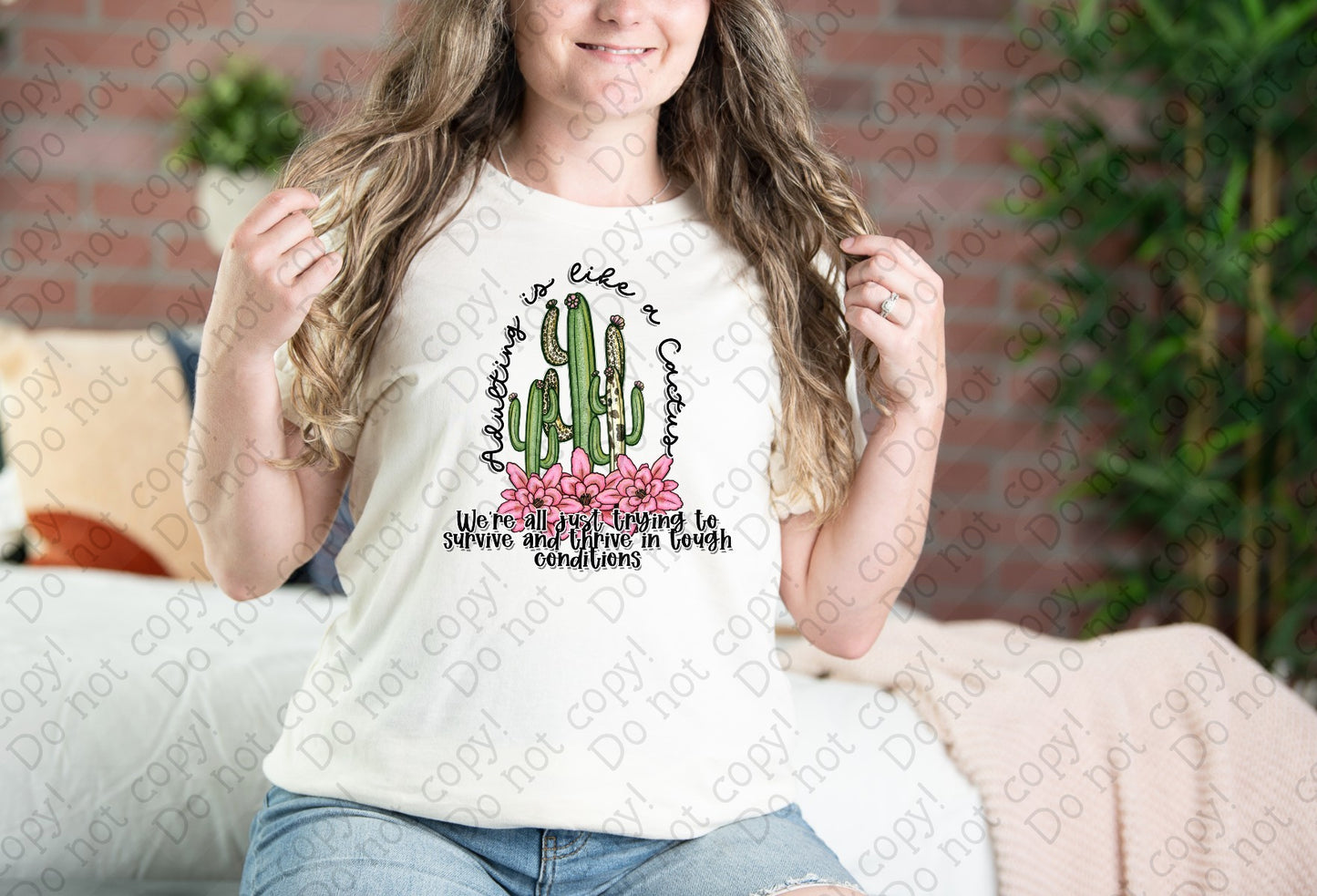 D-132 Adulting is Like a Cactus tee