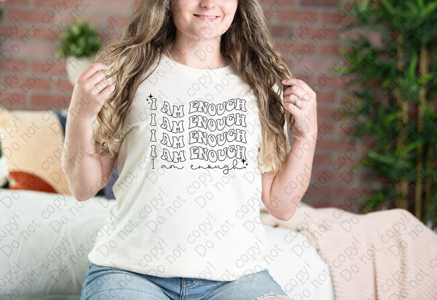 D-137 I am Enough Stacked tee