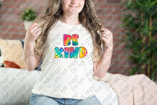 D-142 Be Kind Tie Dye tee
