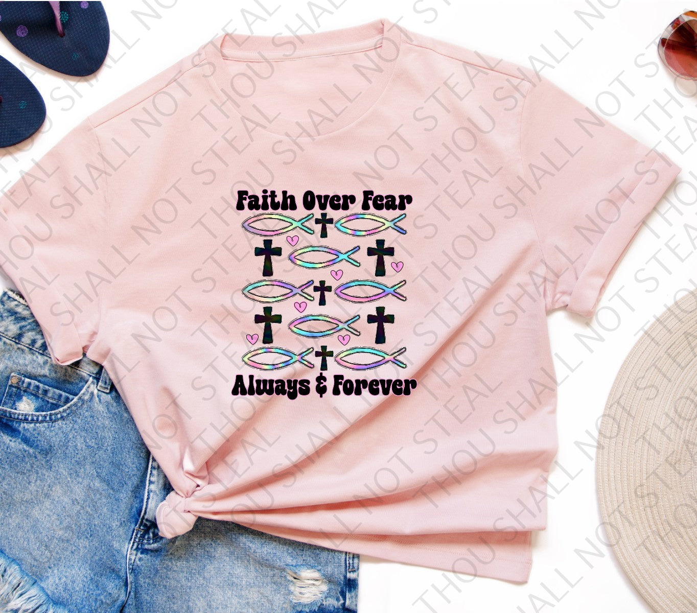 D-167 Faith over Fear Always and Forever tee