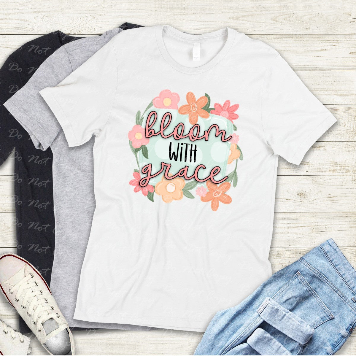 D-17 Bloom With Grace Floral Tee