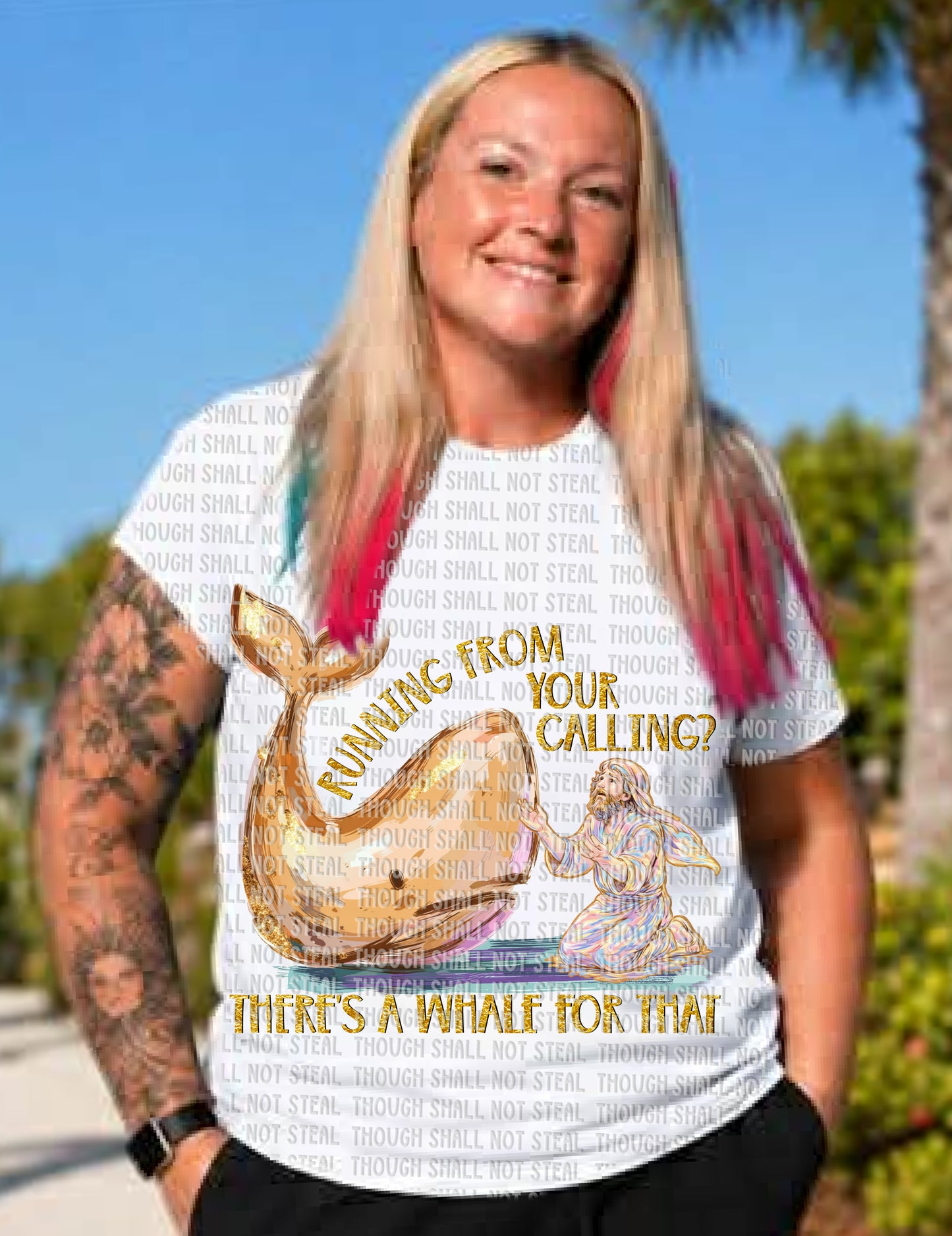 D-184 Running from your calling_ There_s a Whale for that Tee